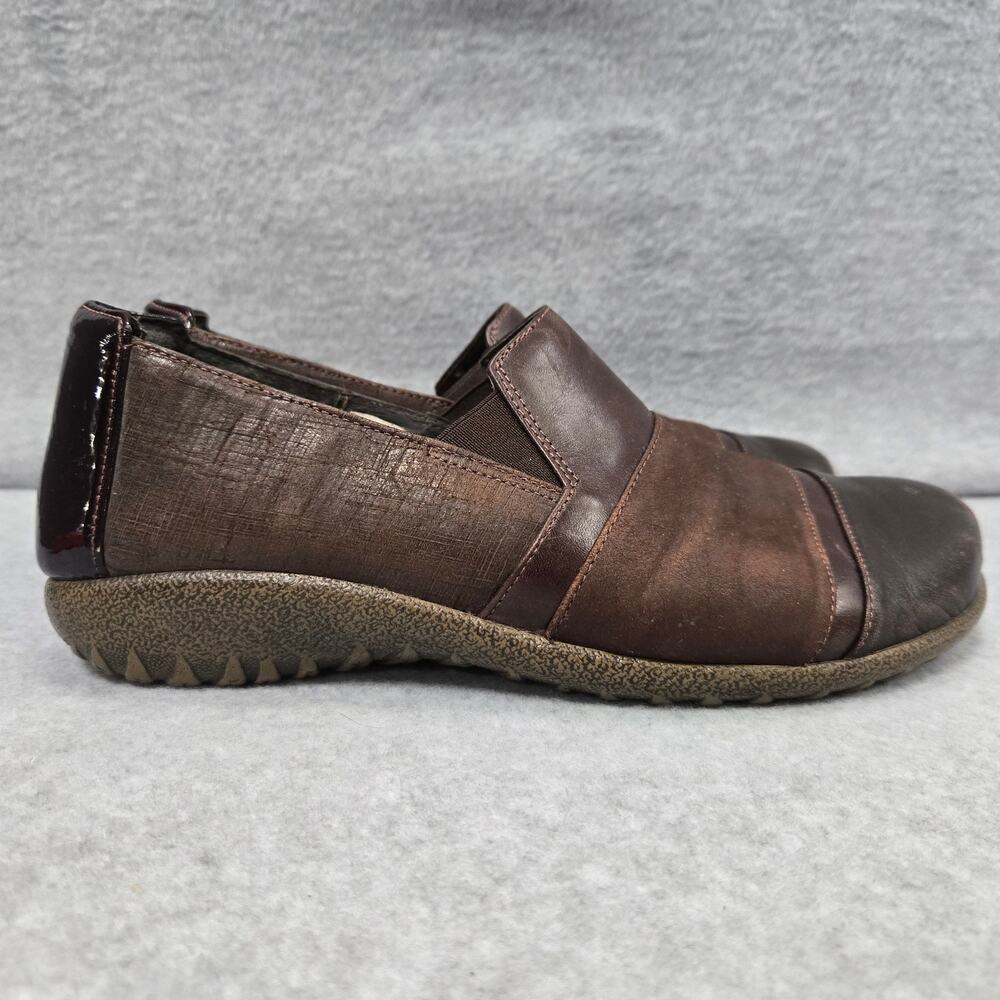 Naot Miro Paneled Brown Slip On Loafers Size 38